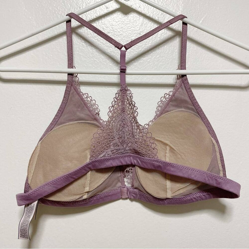 Victoria's Secret Purple Floral Front Closure Padded Bra - Picture 3 of 5